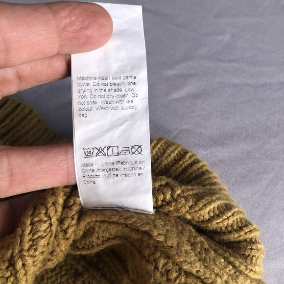 Cable Knit Fisherman Sweater Crewneck Khaki Men’s XL Pullover Preppy Academia - Picture 6 of 8